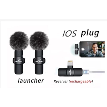 Mikrofon Wireless Clip On Plug Play Noise Cancelling Type C Lightning IPhone Android Vlog Live