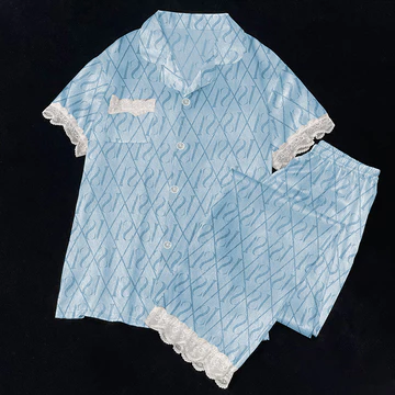 Clave DC Piyama Satin Lengan Pendek Celana Panjang Import