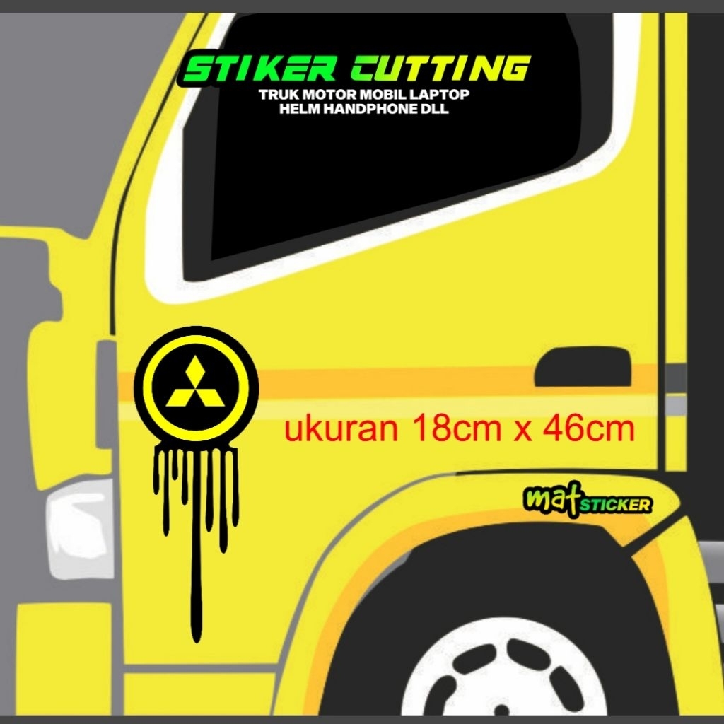 Jual STIKER PINTU TRUK LOGO MITSUBISHI STICKER CUTTING | Shopee Indonesia