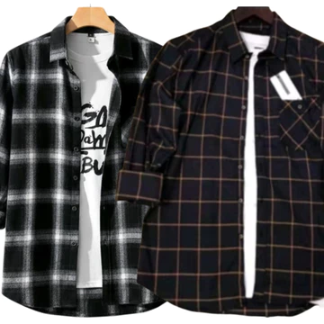 Paket Hemat 90Ribu Dapat 2 Pcs Kemeja Flanel Pria Lengan Panjang Distro Flanel Motif Kotak Pria