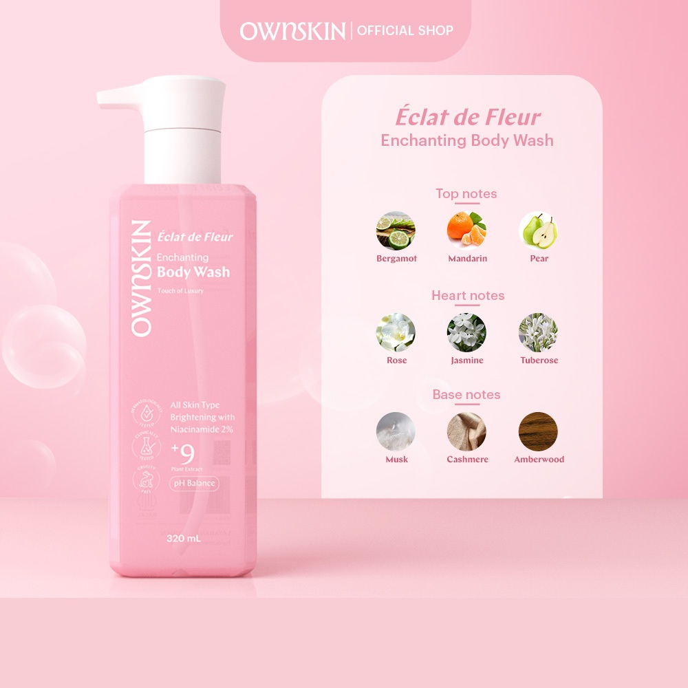 Jual OWNSKIN Eclat de Fleur Enchanting Body Wash 320 ml | Body Wash ...