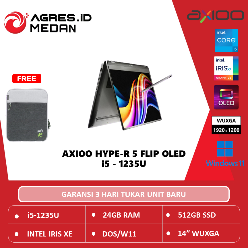 Jual AXIOO HYPE-R 5 FLIP OLED I5 1235U - 24GB 512GB WINDOWS11 14.0FHD ...
