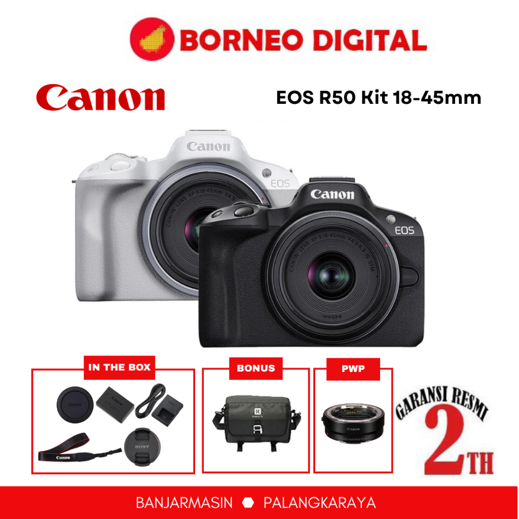 Jual CANON EOS R50 With Lens RF-S18-45mm is STM Kamera Mirrorless ...