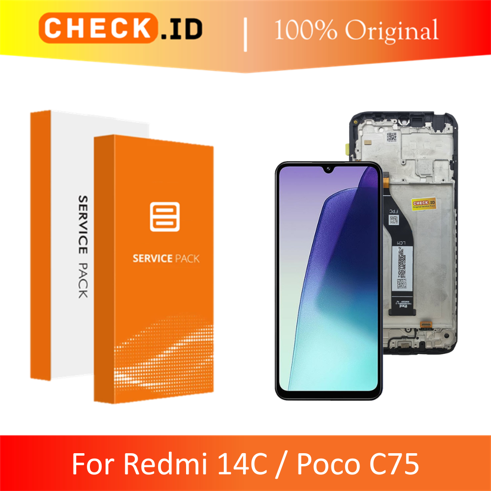 Jual [ CHECK.ID ] LCD + FRAME XIAOMI REDMI 14C / POCO C75 ORIGINAL ...