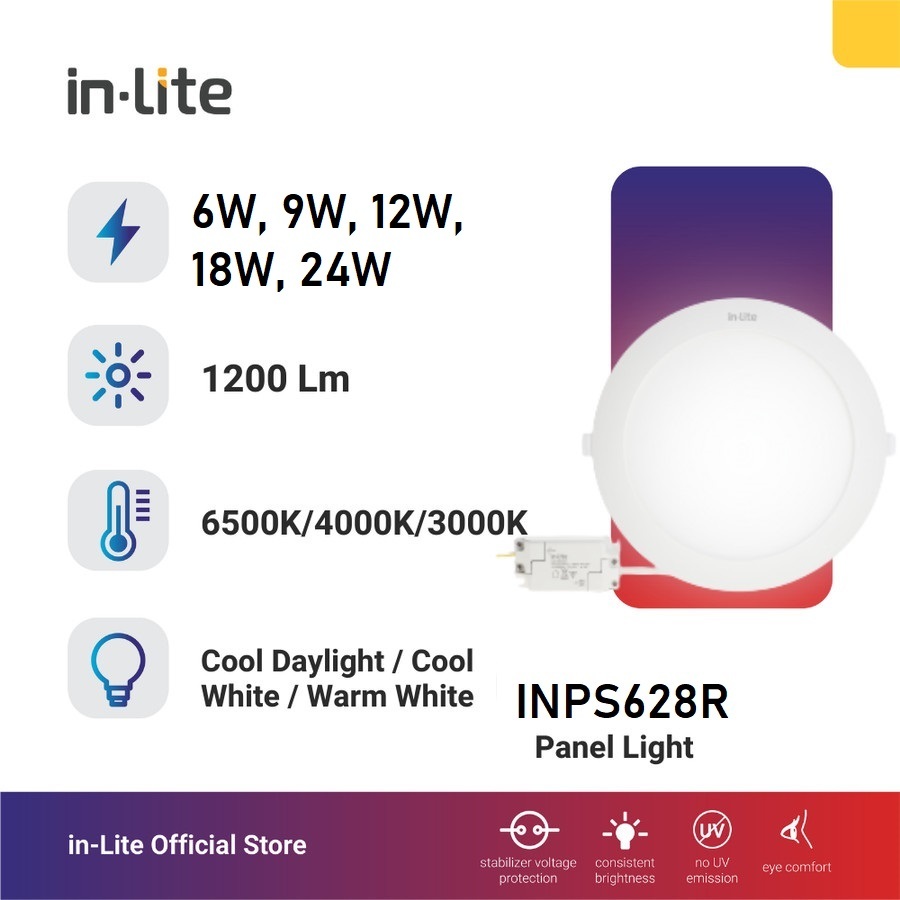 Jual INLITE Lampu Downlight LED 6W 9W 12W 18W 24W Inbow Lampu Panel ...