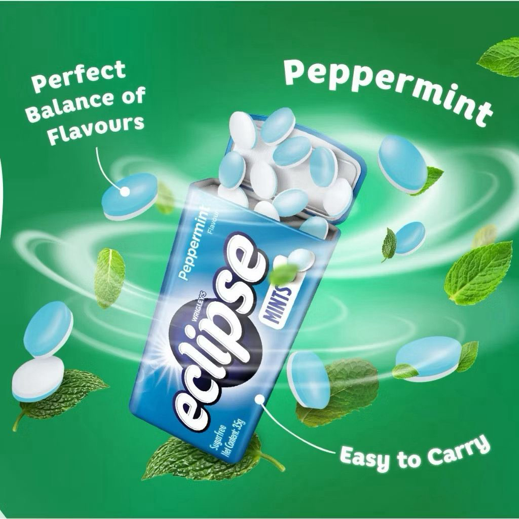 Jual eclipse mint kaleng — spearmint, peppermint, honey lemon, grape ...