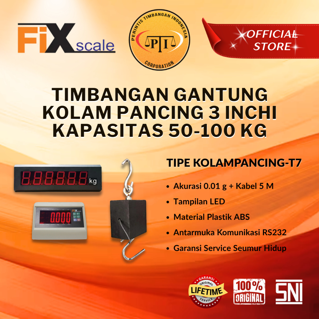 Jual Fixscale Timbangan Gantung Kolam Pancing Digital 3 INCHI 5 INCHI 7 ...