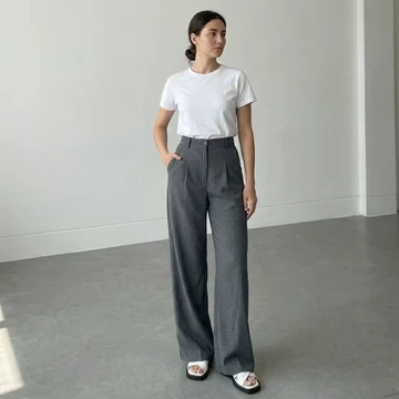 Viona Pants Celana Highwaist Trousers Loose Pants Kulot Wanita Anti Kusut Resleting Depan