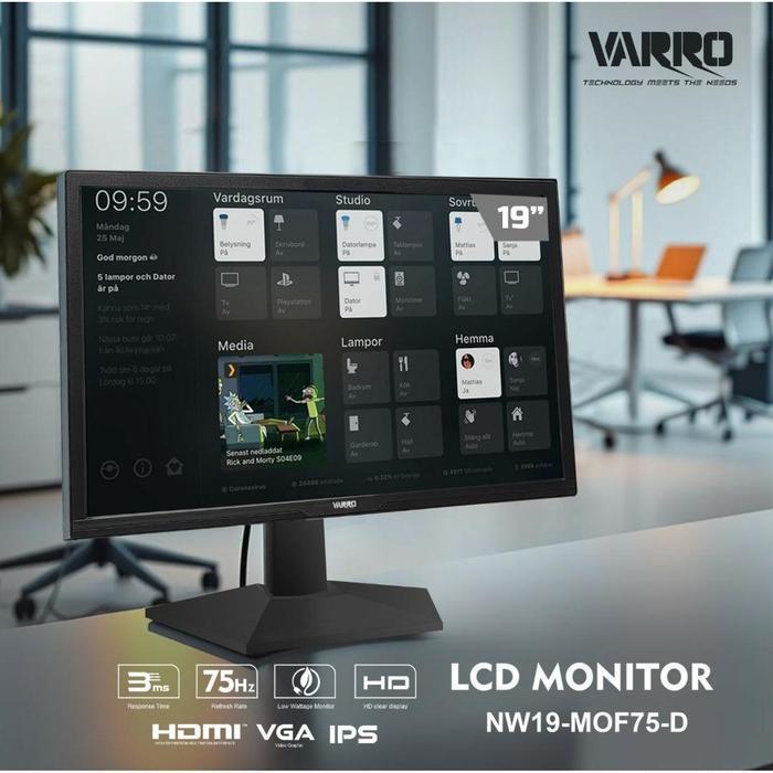 Jual MONITOR LED VARRO NW19-MOF750-D 75 Hz 3ms Hdmi Vga 19 Inch ...