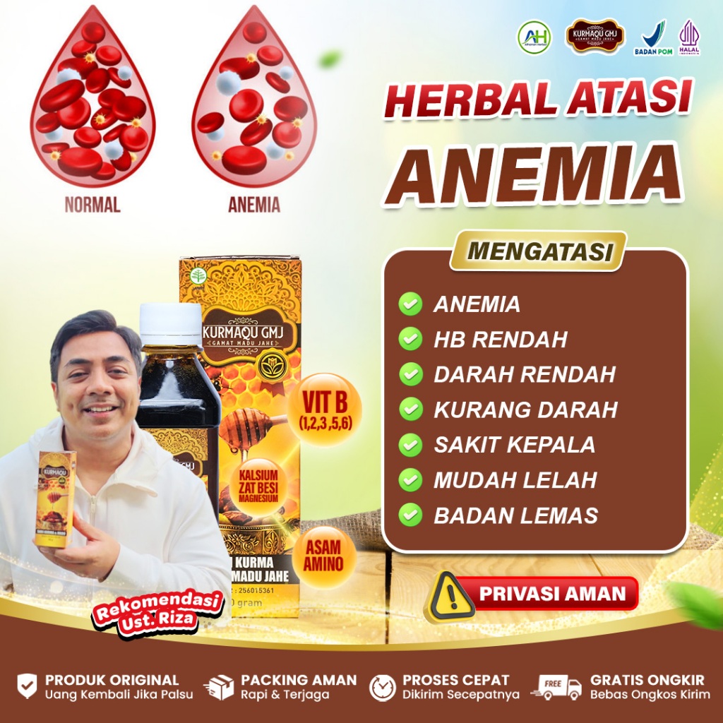 Jual Kurmaqu GMJ Obat Herbal Anemia HB Darah Rendah Penambah Hemoglobin ...