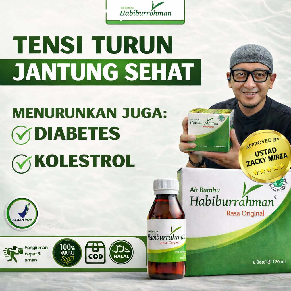Air Bambu Habiburrohman Asli - Untuk Darah Tinggi, Tensi Tidak Stabil, Kolesterol, Diabetes | Halal | COD | 5RB + Terjual
