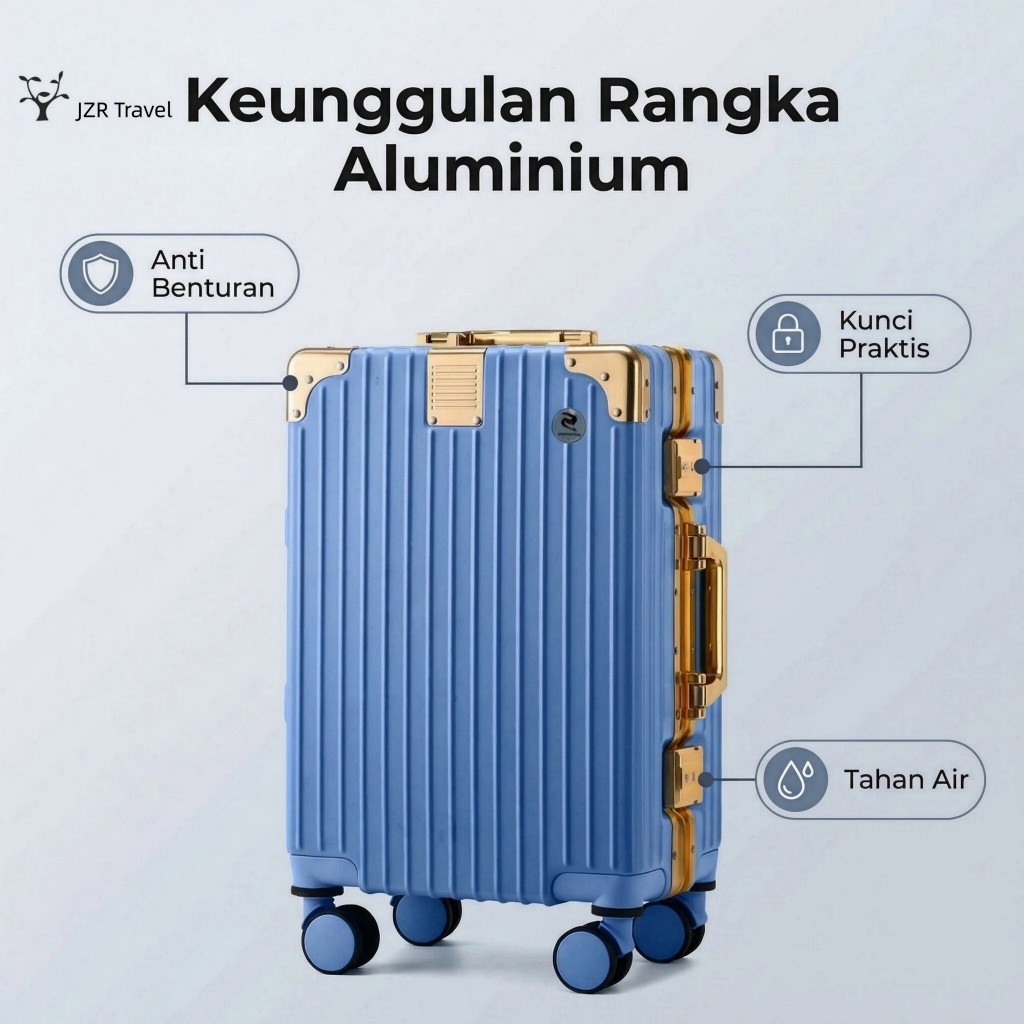 Jual JZR A977 Koper Aluminium Frame 20-26 Inch Kuat Ringan Roda 360 ...