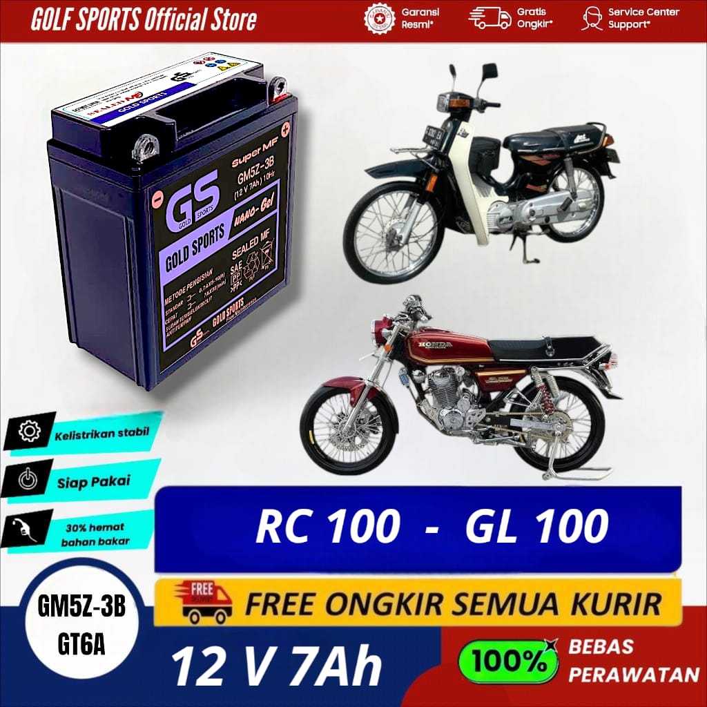 GOLF SPORTS Aki Motor Full Kering GM5Z-3B 12 V 7AH GL 100 / RC 100CC MIO Sporty Smile Accu GS