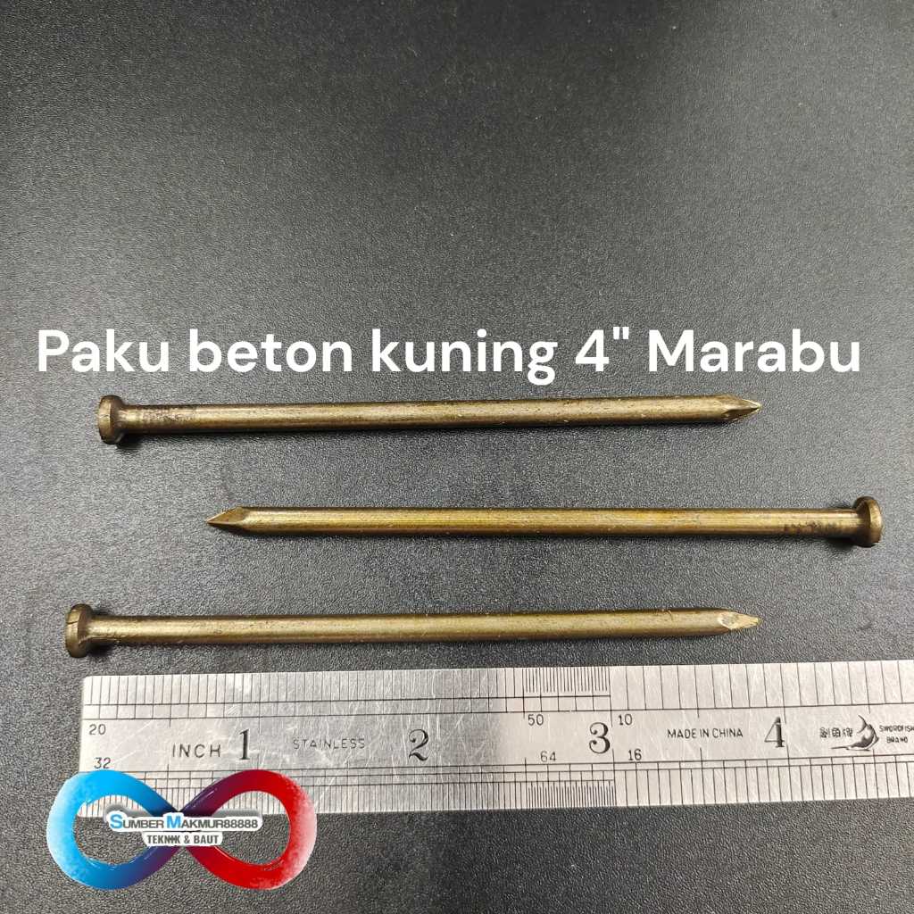 Jual Paku Beton Kuning 4 Inch Marabu ( isi 50 pcs ) | Shopee Indonesia