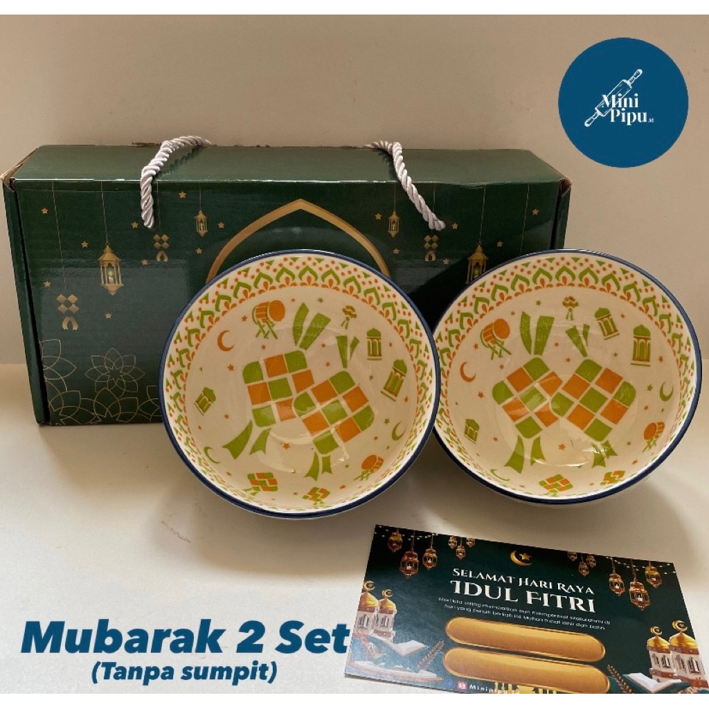 [MINIPIPU.ID] Hampers Lebaran Idul Fitri Nyepi Galungan Kuningan Natal Christmas NewYear  Chinese New Year Imlek  Wedding Birthday Resign Mangkok Set Isi Dua Mangkok Free Sumpit