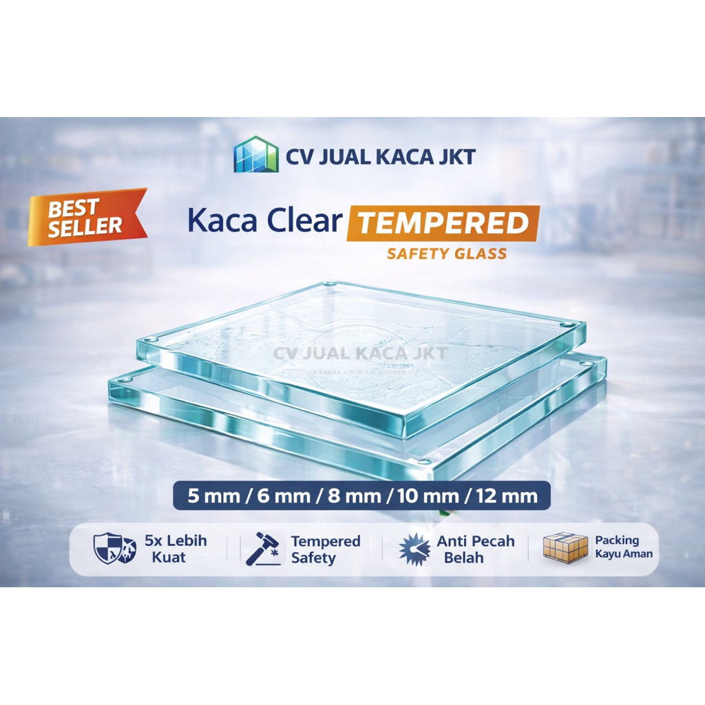 Jual Kaca Clear / Kaca Bening 8 mm ( 8 mili ) Tempered Volume 1 m2 ...
