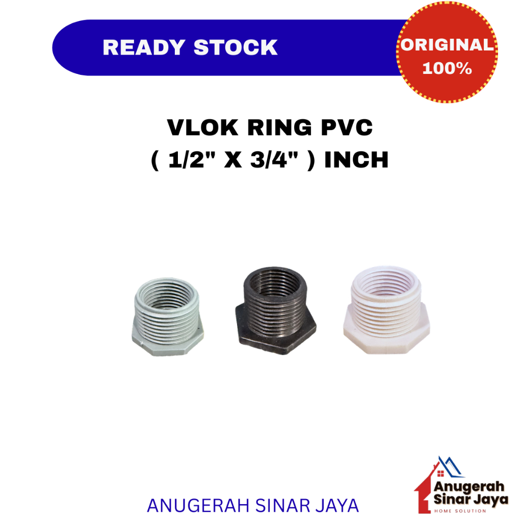 Jual Vlok Ring PVC / Sambungan Kran 1/2