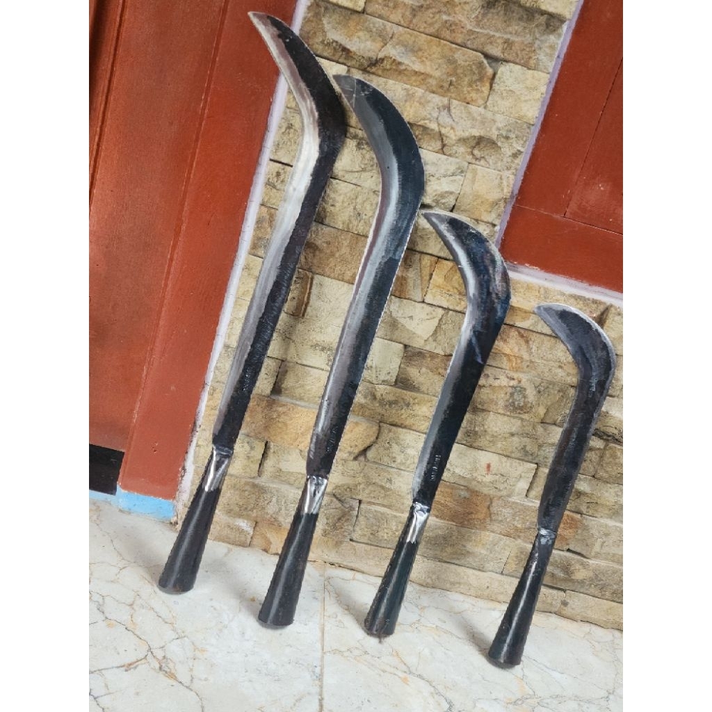 Alat pertanian Arit/sabit/ ndorit Baja Karbon Pilihan - Ukuran 38cm 45cm 55cm 60cm.