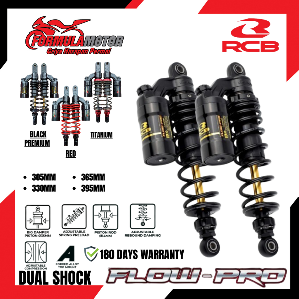 Jual Shockbreaker Belakang RCB Flow Pro Tabung Atas Dual Shock 275/305 ...