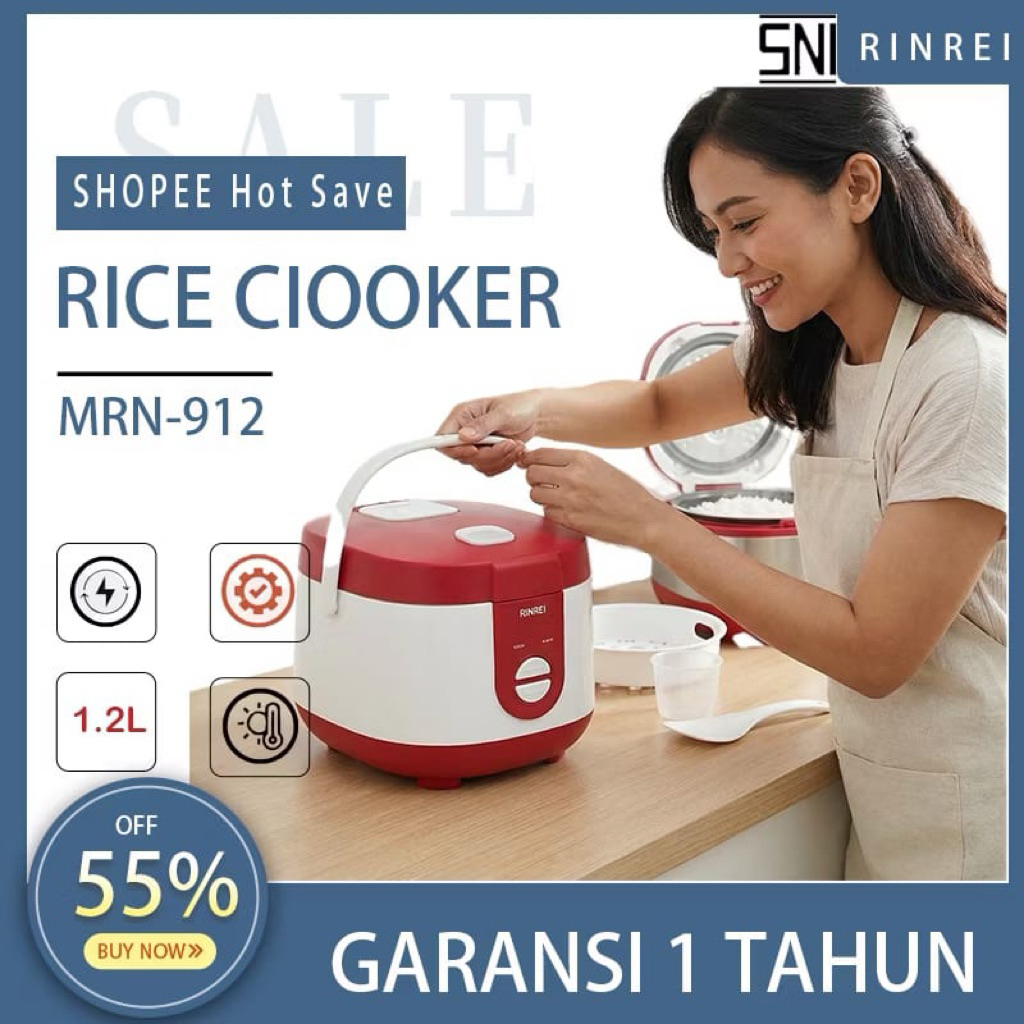 Jual Rice Cooker Rinrei Magic Com 1,2L MRN 912 Penanak Nasi 2IN1 ...