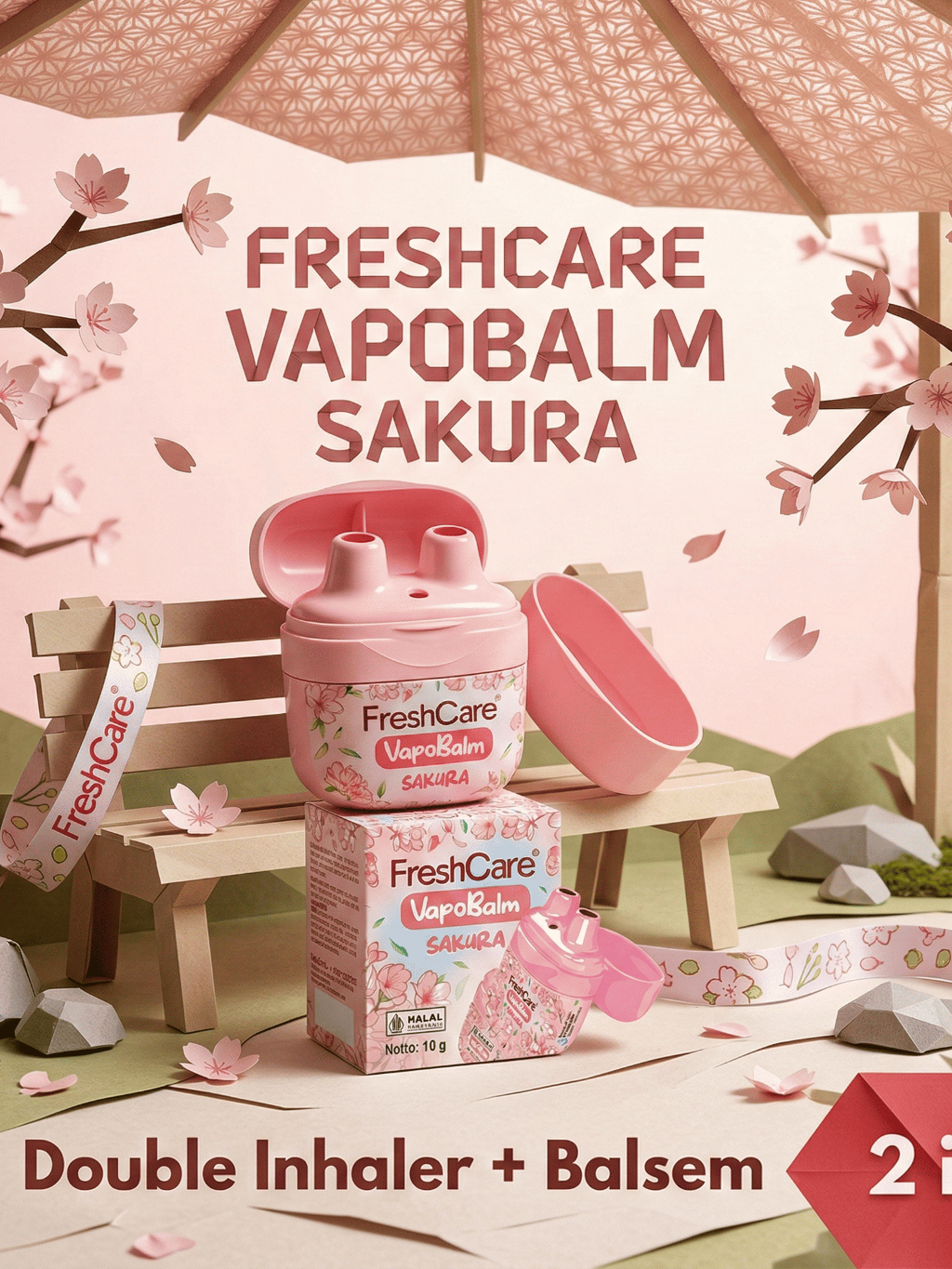 Jual FreshCare VapoBalm Matcha Sakura 2in1 Unik Dan Praktis ||Beli 2 ...