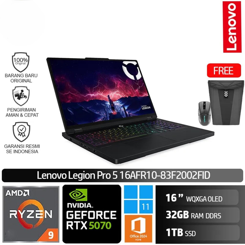 Jual LENOVO Legion PRO 5 2FID R9 9955HX/32GB/1TB SSD/GeForce RTX 5070 ...