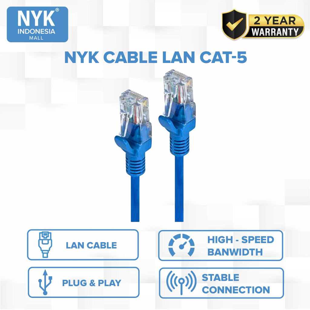 NYK Kabel LAN CAT 5 Cable Ethernet Rj45 3 Meter COD