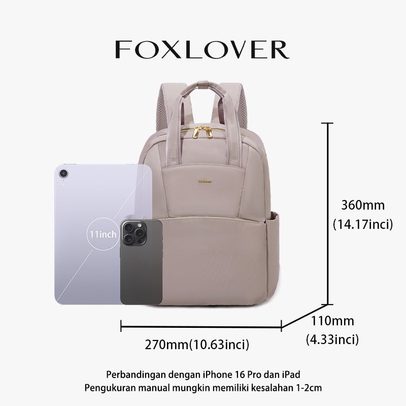 Jual FOXLOVER Ransel Wanita Kapasitas Besar Dapat Menampung iPad Tahan ...