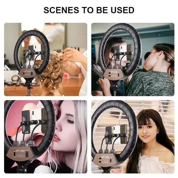 Paket Set Ring Light Jumbo 45cm Tripod 2m 3 Phone Holder HP Studio Live Tiktok Shopee Blog Vlog