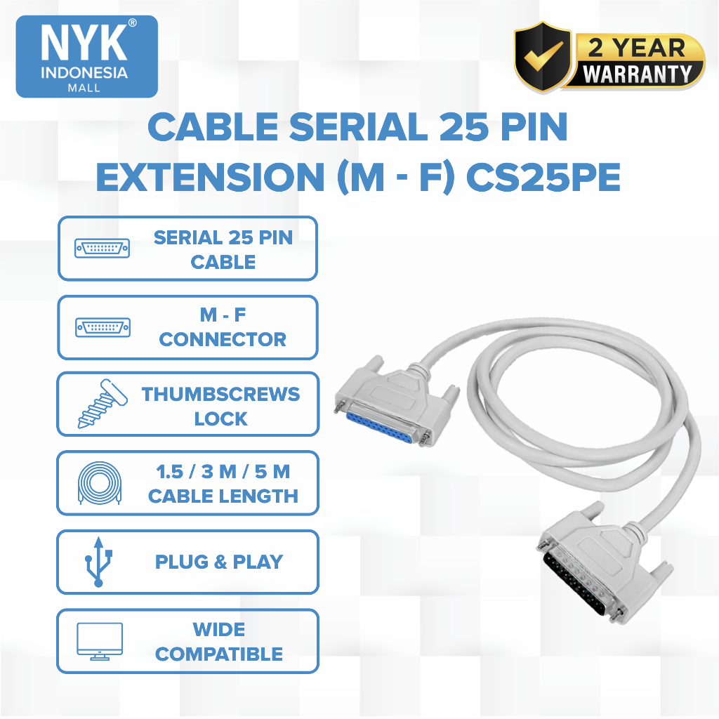 Kabel NYK 5 Meter Serial 25 pin EXTENSION CS25PE (2)