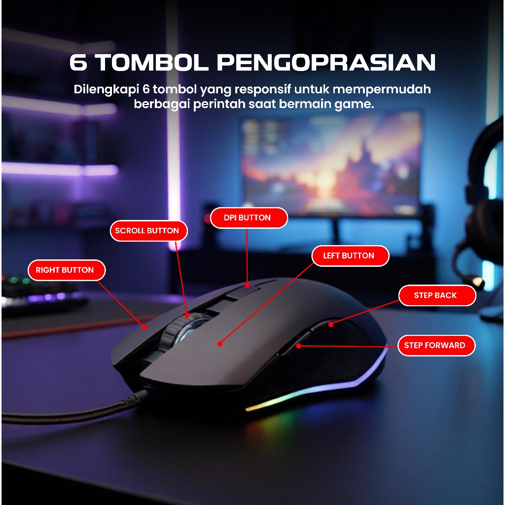 Jual STAR Mouse Gaming Wired/Kabel LED RGB Lights GMS200 | Shopee Indonesia