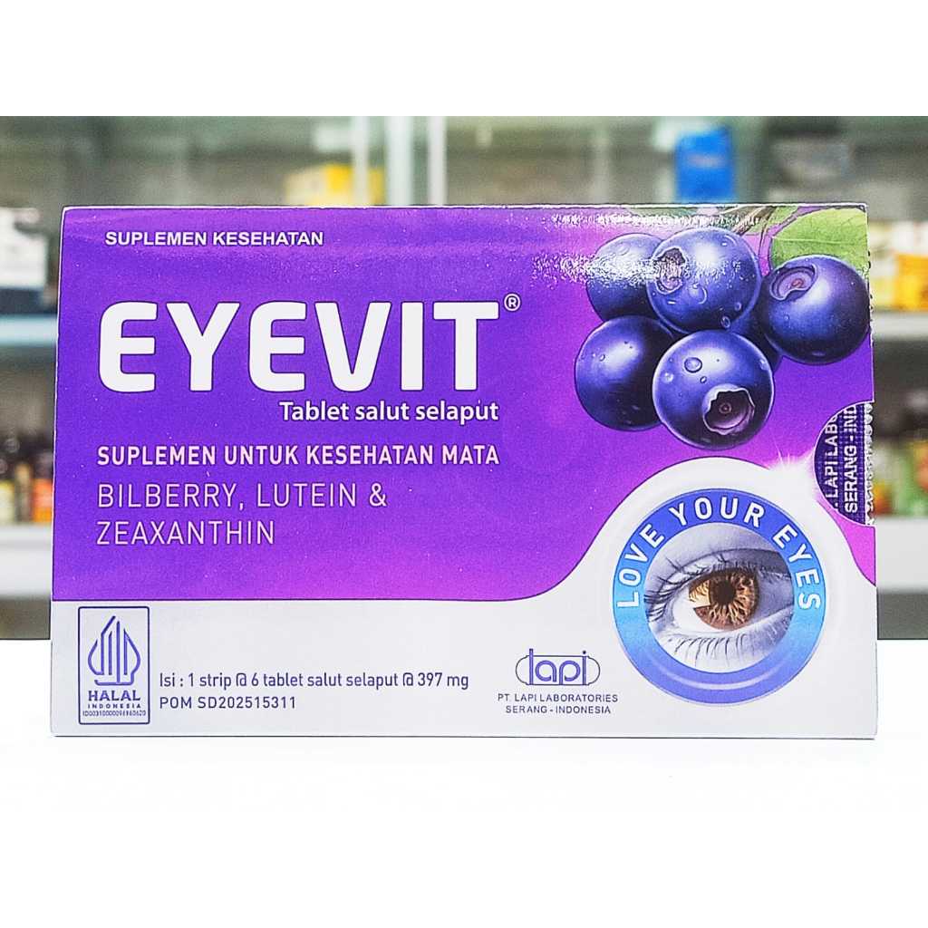 Jual EYEVIT TABLET (1 STRIP @6 TABLET SALUT SELAPUT) - SUPLEMEN MENJAGA ...