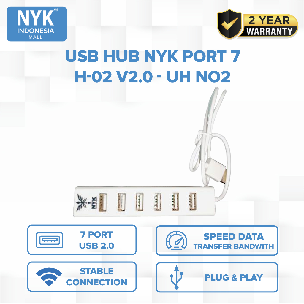 NYK USB HUB H-02 Port 7 v2.0 COD HUB bergaransi Docking Station Data transfer Mobile phone macbook android iphone ipad tab MHL (4)