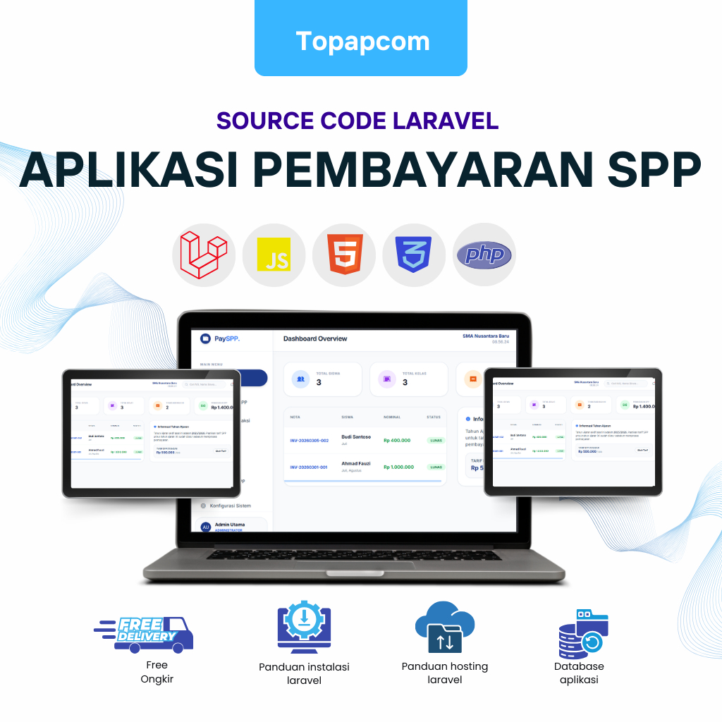 Jual Aplikasi Pembayaran SPP Berbasis Web Laravel – Kelola Siswa, Kelas ...