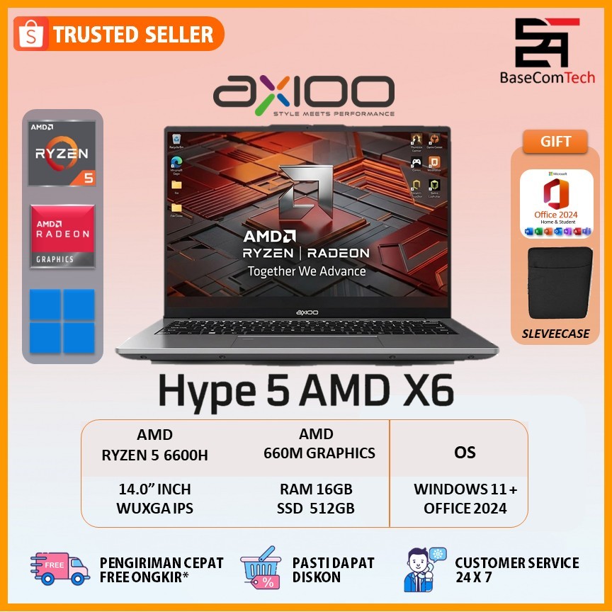 Jual Axioo HYPE 5 AMD X6 AMD Ryzen 5 6600H 16GB/512GB 14.0 inch WUXGA ...