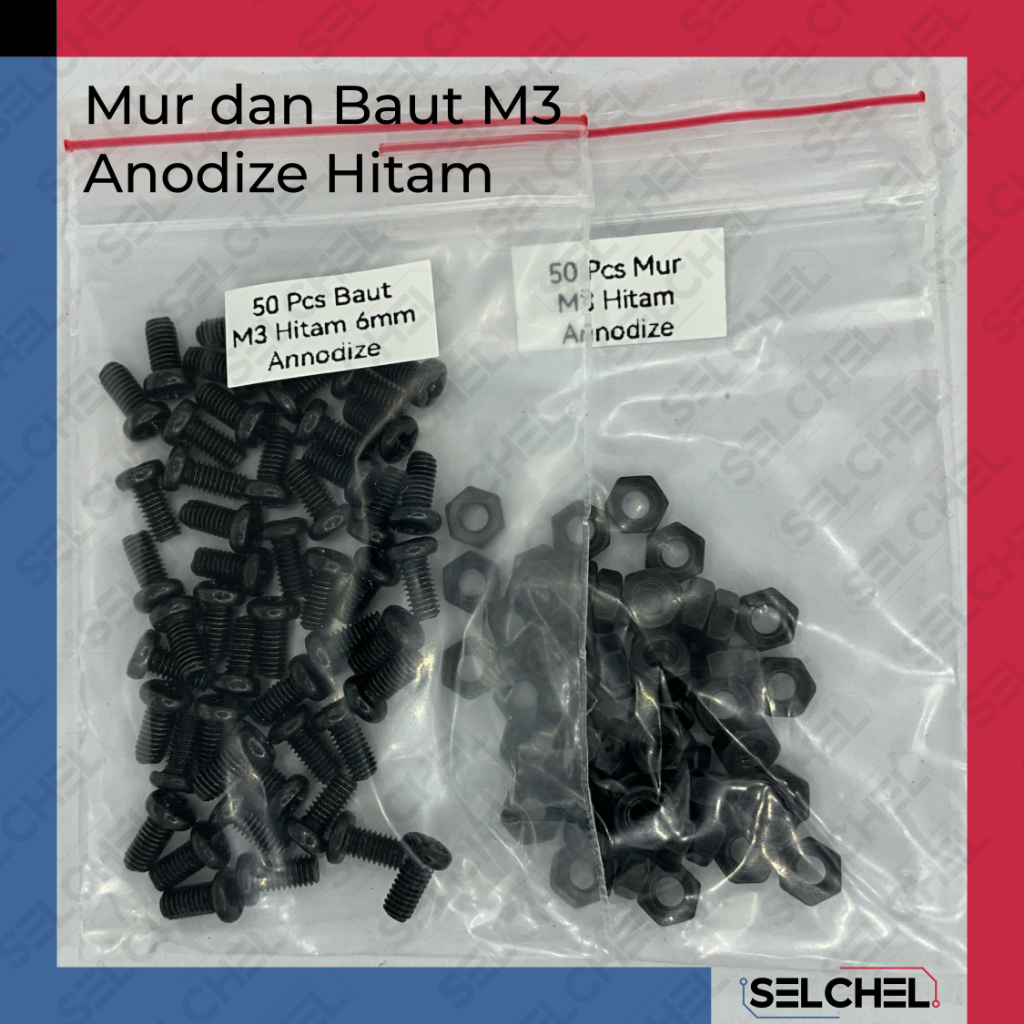 Jual Mur Baut M3 Hitam Anodize 6mm Baut Plus dan Mur M3 Untuk PCB ...