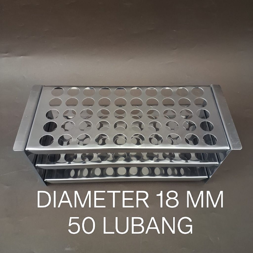Jual Rak Tabung Reaksi Stainless 18mm 50 Lubang | Shopee Indonesia