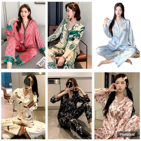 LL3 Setelan Baju Tidur Piyama Wanita Dewasa Satin Premium Lengan Panjang Celana Panjang