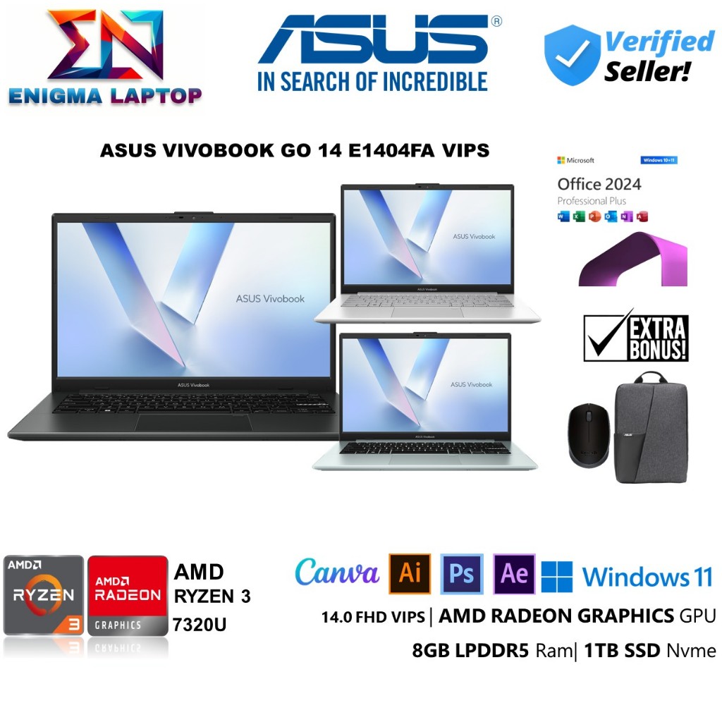 Jual Asus Vivobook Go 14 E1404FA VIPS Series Amd Ryzen 3 7320u 8GB ...