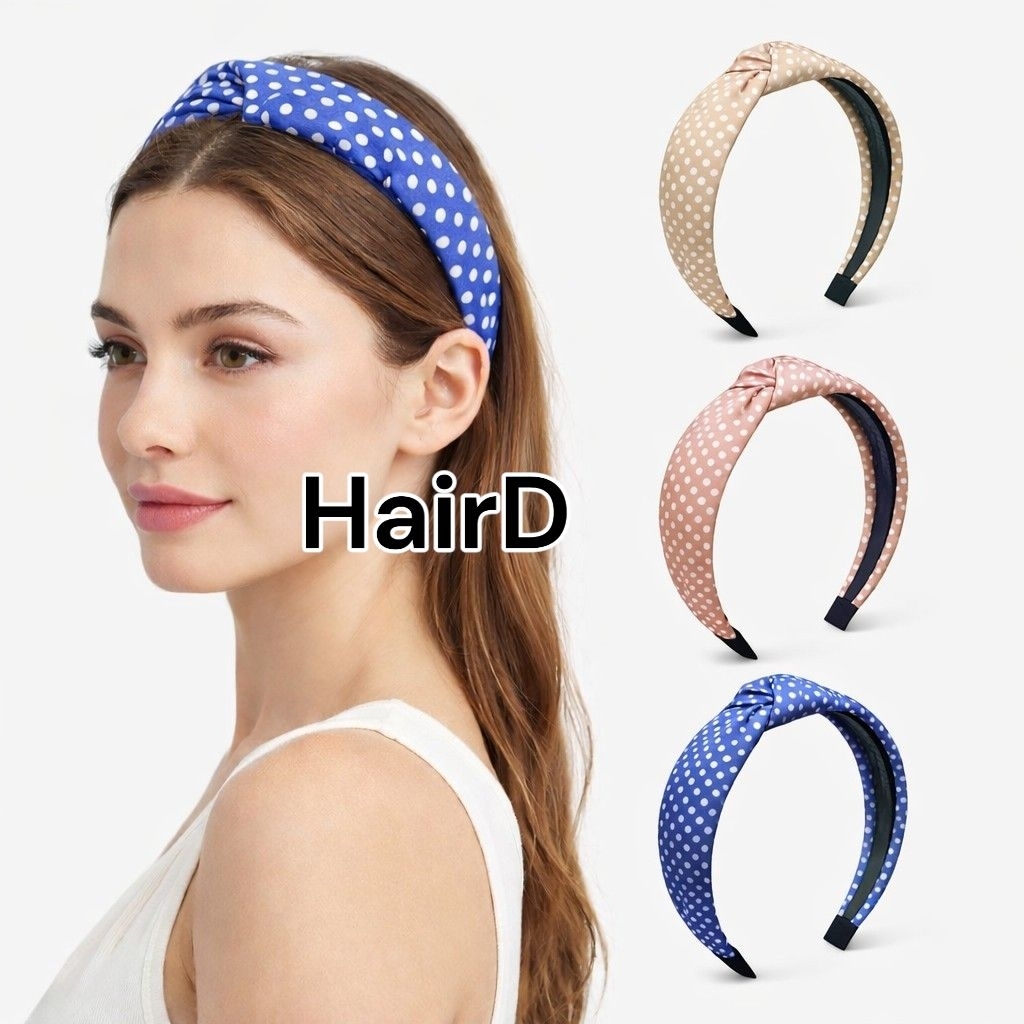 Jual HairD - Bando 2,5cm Polkadot Korean Style Knot Headband Retro ...