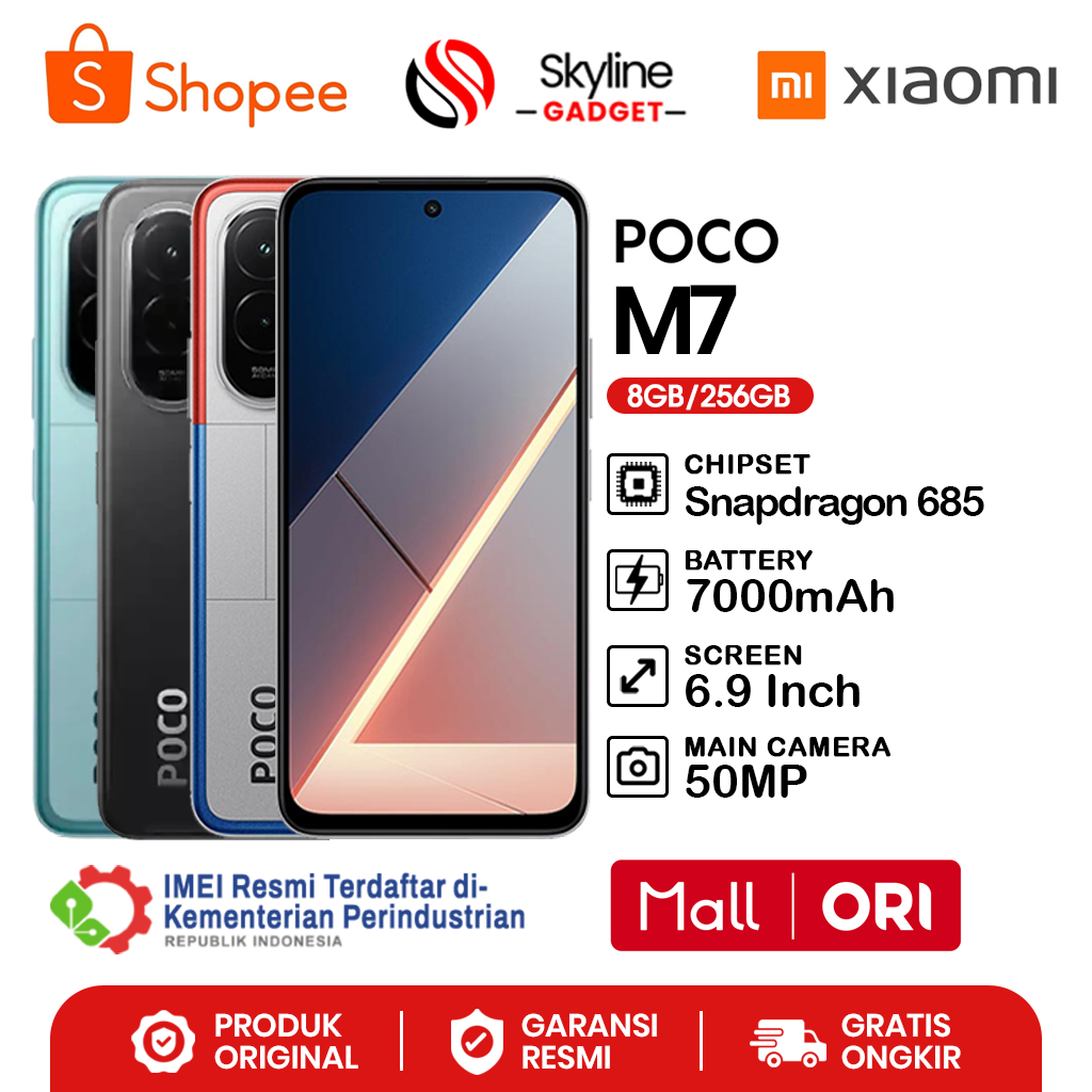 Jual Xiaomi Poco M7 [8GB+256GB] - Garansi Resmi 1 Tahun | Shopee Indonesia