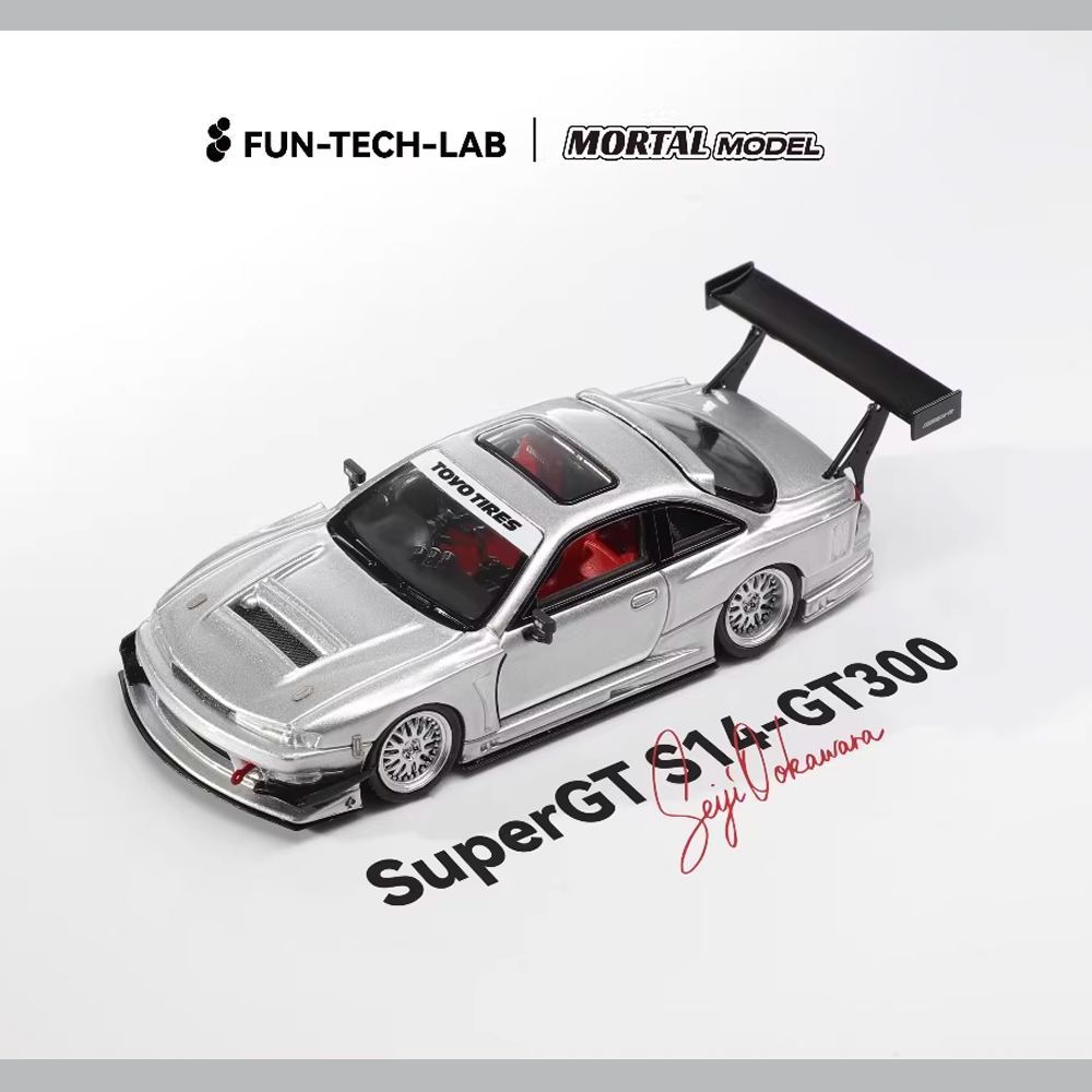 FUN-TECH-LAB×MORTAL model 日産シルビアS14 Jual MORTAL MODEL x Fun Tech Lab 1:64 Nissan Silvia Super GT S14