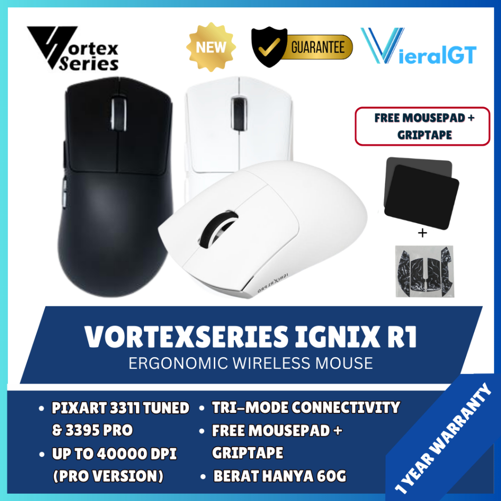 Jual Vortexseries Vortex Ignix R1 / Ignix R1 Pro Wireless Mouse Gaming ...