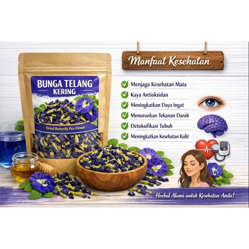 Jual Teh Bunga Talang Detoksifikasi Anti Depresan Fenol Flavonoid Hitam ...