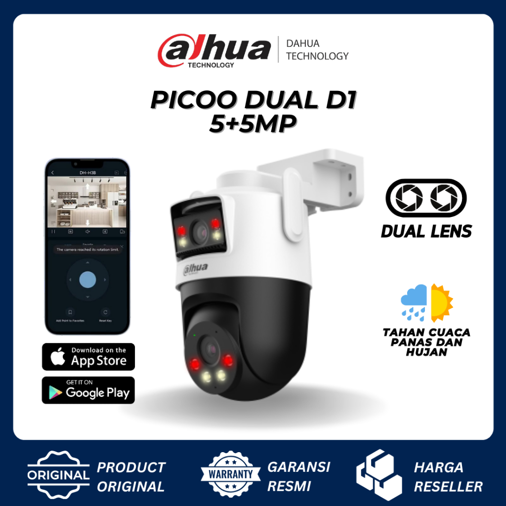 Jual DAHUA PICOO DUAL D1 10MP 3K 5+5MP P5D-5F-PV DUAL LENS OUTDOOR ...