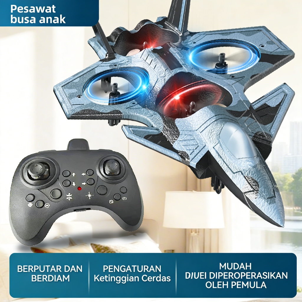 Jual Pesawat Remote Control Terbang 2.4Ghz Pesawat Tempur Led Glider RC ...