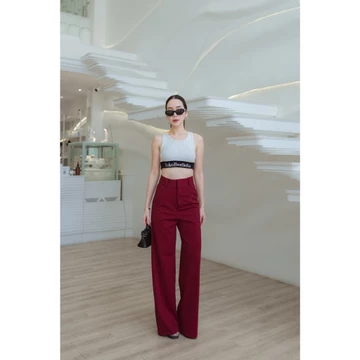 TokoBestieKu Zen Polos Celana Kulot Bangkok Premium Import Celana Kerja Mewah Hitam Import