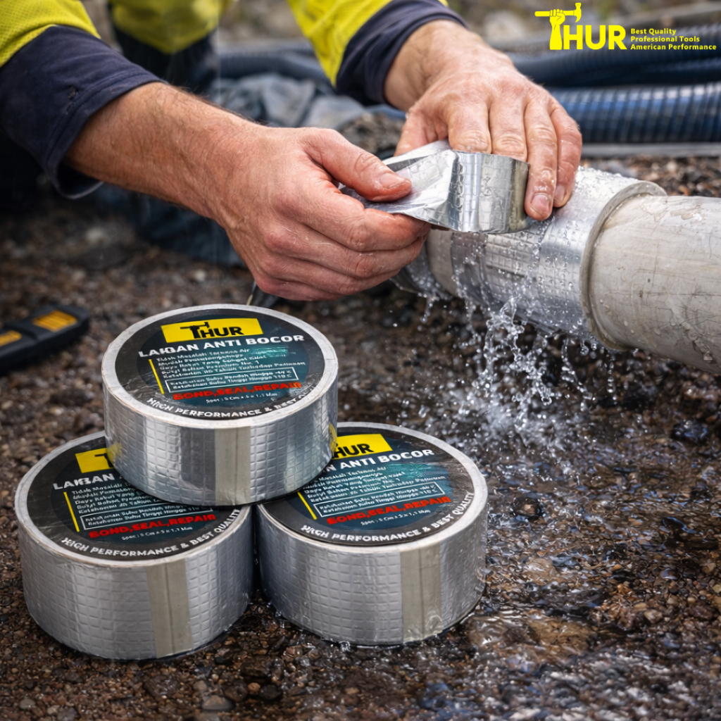 Jual THUR TOOLS Lem Lakban 5 CM X 5 METER Alumunium Foil Butyl Tape 5M ...