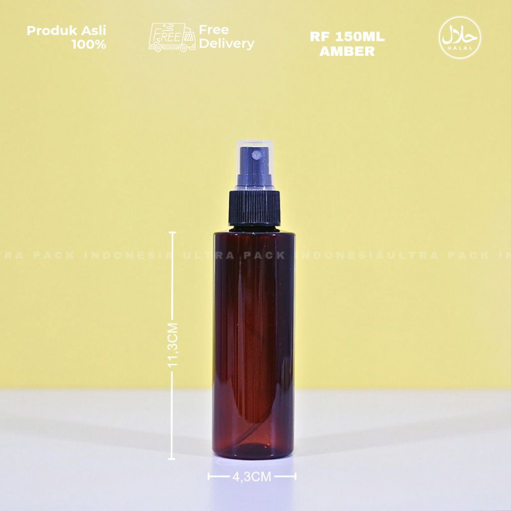 Jual Kemasan Botol Mist Spray Isi Ulang - BOTOL PET RF 150ML AMBER ...