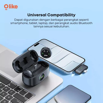 Olike Cm02 Microphone Clip Magnetic Wireless Dual Plug (Lightning Type C) Anc Microphone
